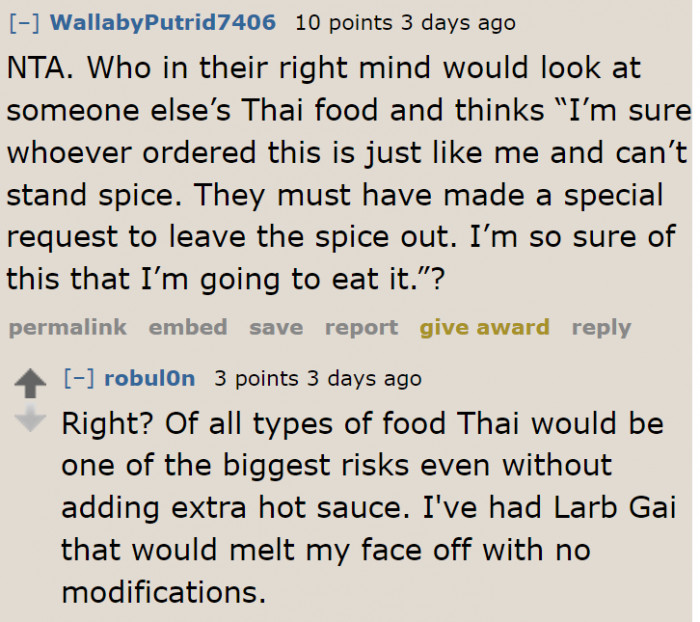 This woman clearly doesn't know about Thai food.