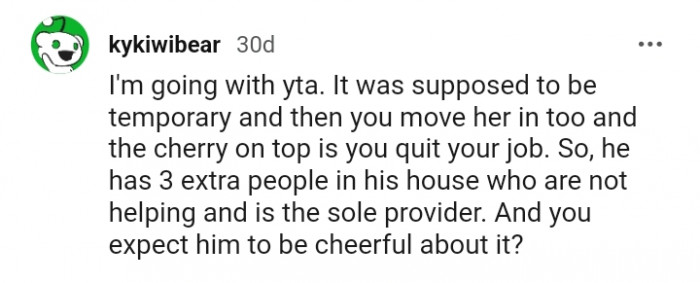 You expect him to be cheerful about this?