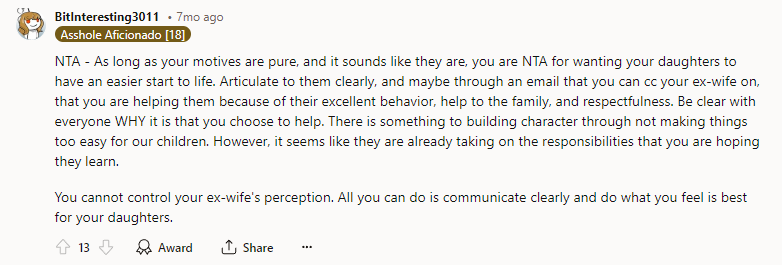 You cannot control your ex-wife's perception