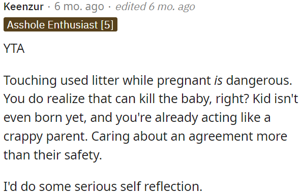 OP is wrong for prioritizing an agreement over the safety of his pregnant girlfriend and unborn child.