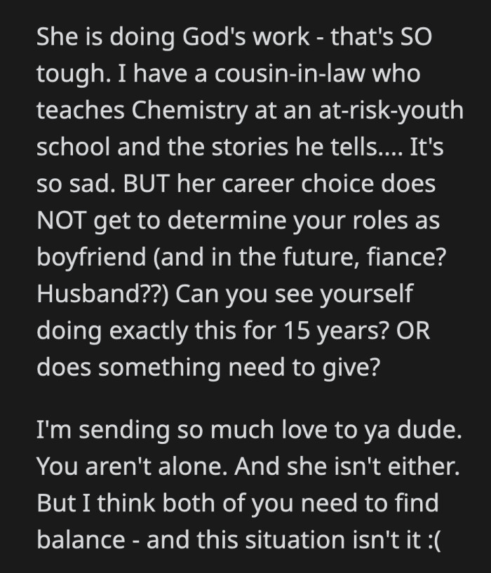 They have to find a middle ground, or their relationship is on borrowed time.