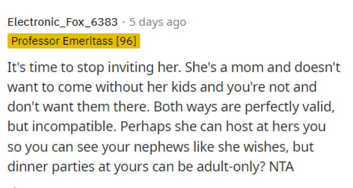 There is a bit of a balance that they can find here for both of them to be happy, but someone has to compromise a bit.