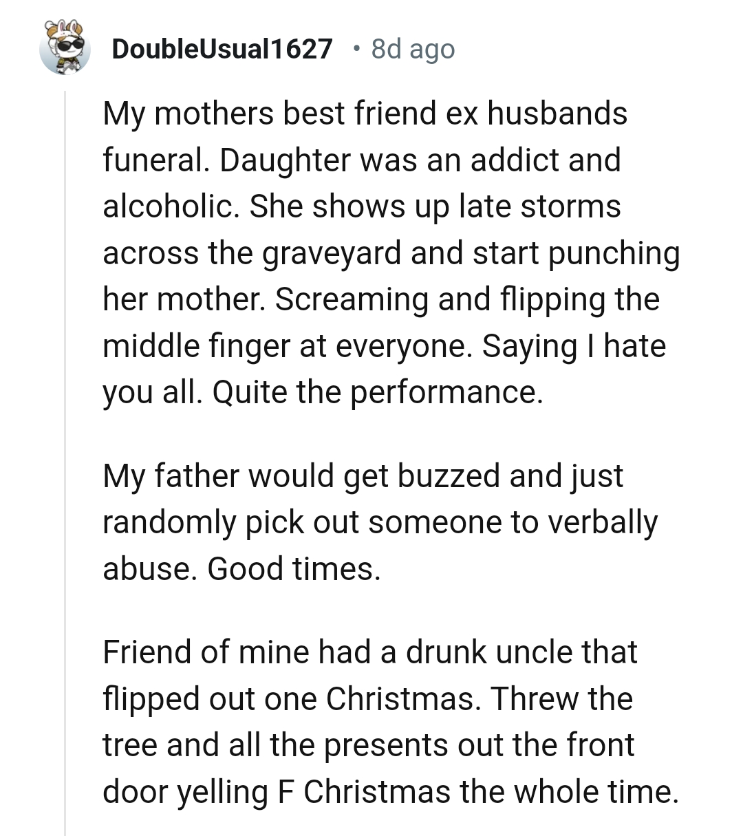 14. A drunk uncle flipping out