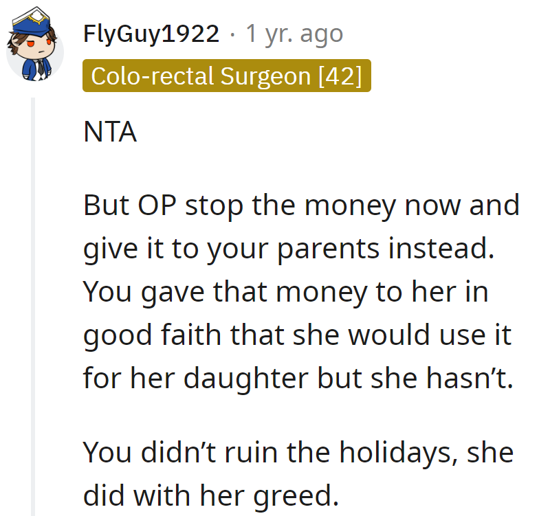 It's time to redirect the funds to the parents; trust was given, not a holiday bailout for greed.