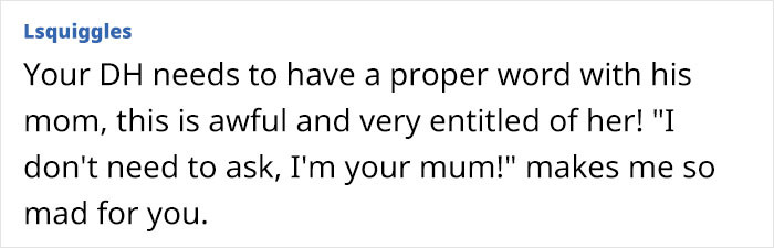 The husband needs to set healthy boundaries with her.