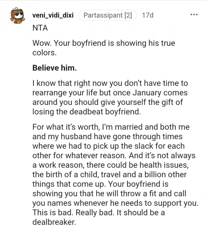 Your boyfriend is showing his true colors