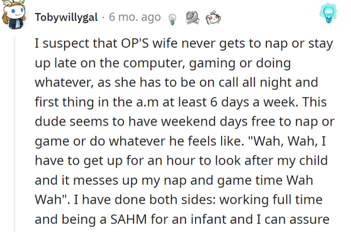 A Redditor tried to explain to the OP how his wife is feeling: