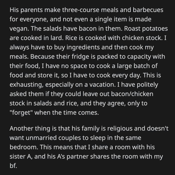 OP convinced her boyfriend to visit his family without her, and he reluctantly left.