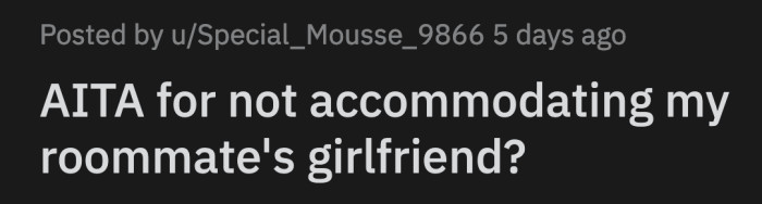 John didn't use to have a problem with OP's routine. That changed when Rose moved in.