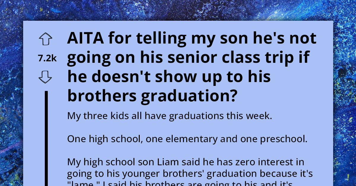 Father Decides to Deny Bahamas Trip to Son If He Skips Younger Brother's Graduation, Asks If That Is Wrong