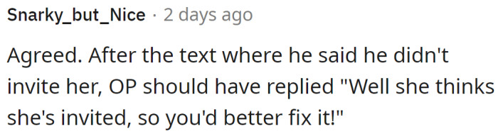 This would've been a good response: