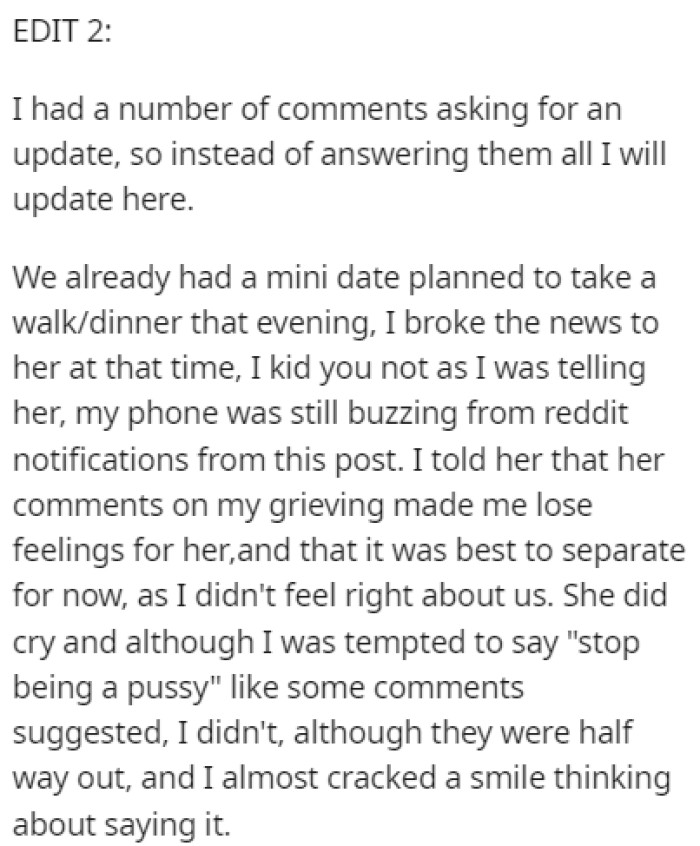 OP Decided to Follow His Heart and He Broke Up with His Girlfriend