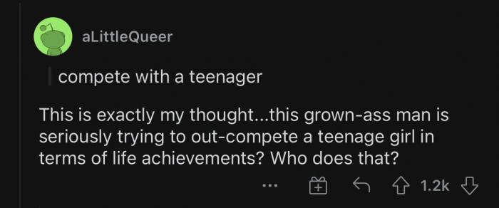 The husband's behavior is strange and childish.