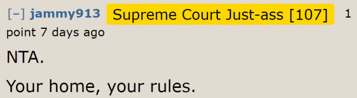 The SIL has no right to decide what to do in OP's home.
