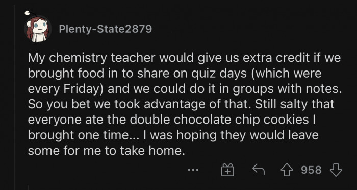 Extra credits for food is the only way to go!