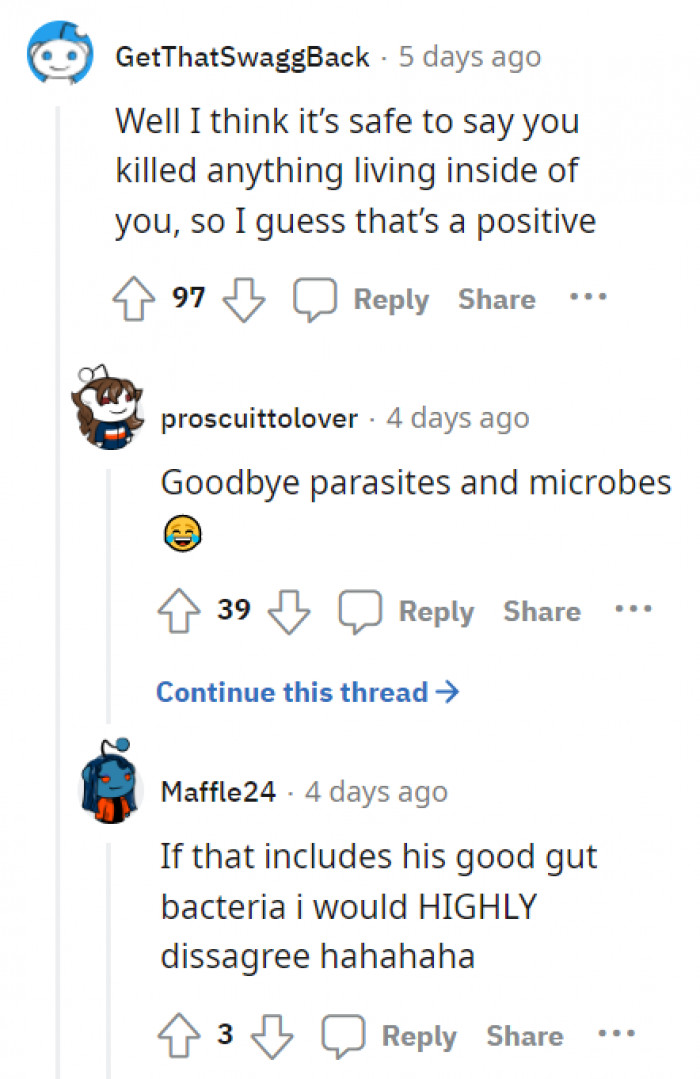 And all the other unknown stuff that might have been there!