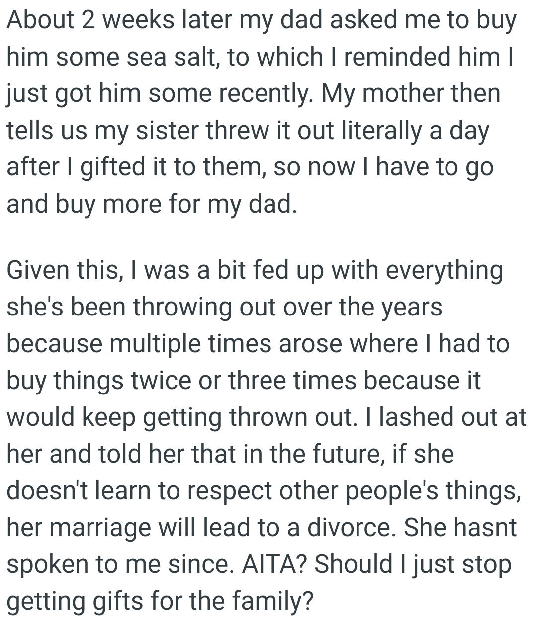 The OP was fed up with everything