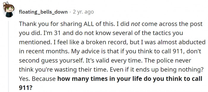 14. The police are always an option; you can call them at any time