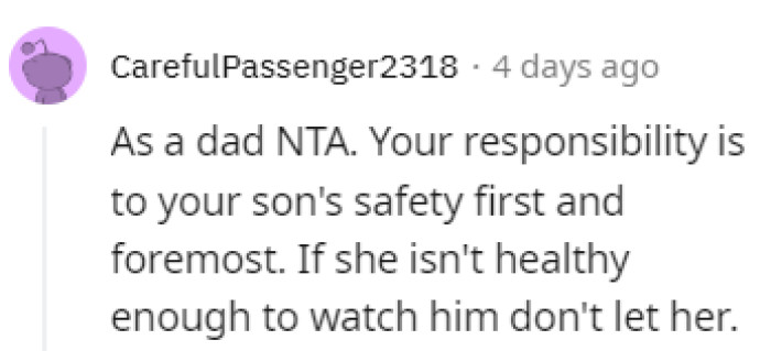 Your son comes first