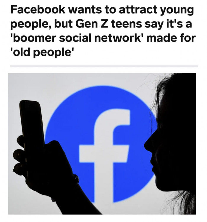 Facebook wants to attract young people, but Gen Z teens say it's a 'boomer social network' made for 'old people'