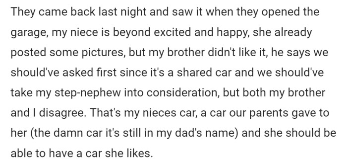 The surprise was quickly discovered when the family returned home, much to the 16-year-olds delight, but her dad was less than pleased