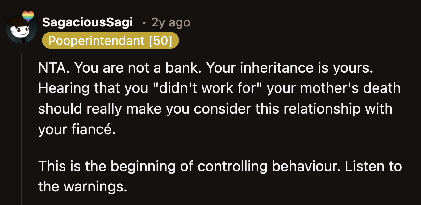 OP should take this as an opportunity to reevaluate her life.