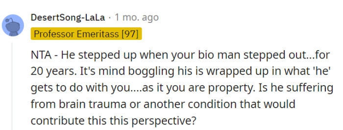 A 20-year hiatus, and now he suddenly wants to step up?