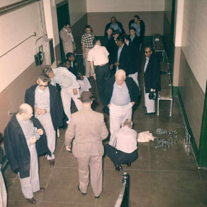 Alcatraz Inmates Arriving At The Main Cell House, C1960
