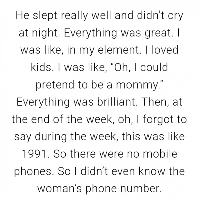 I didn't even know the woman's number