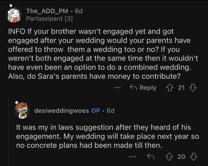 No concrete plans have been made yet by the two families.