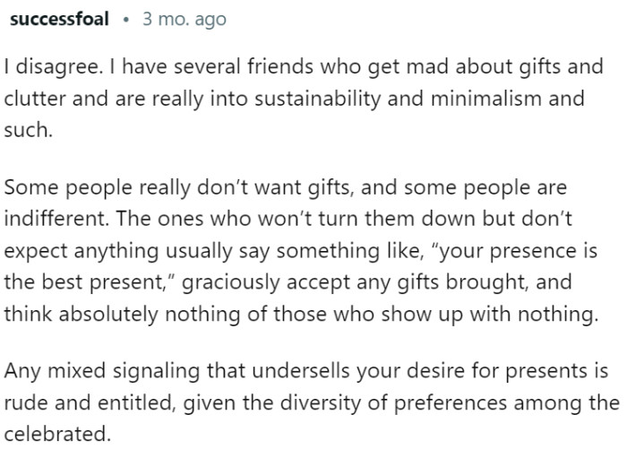 This Redditor disagrees: