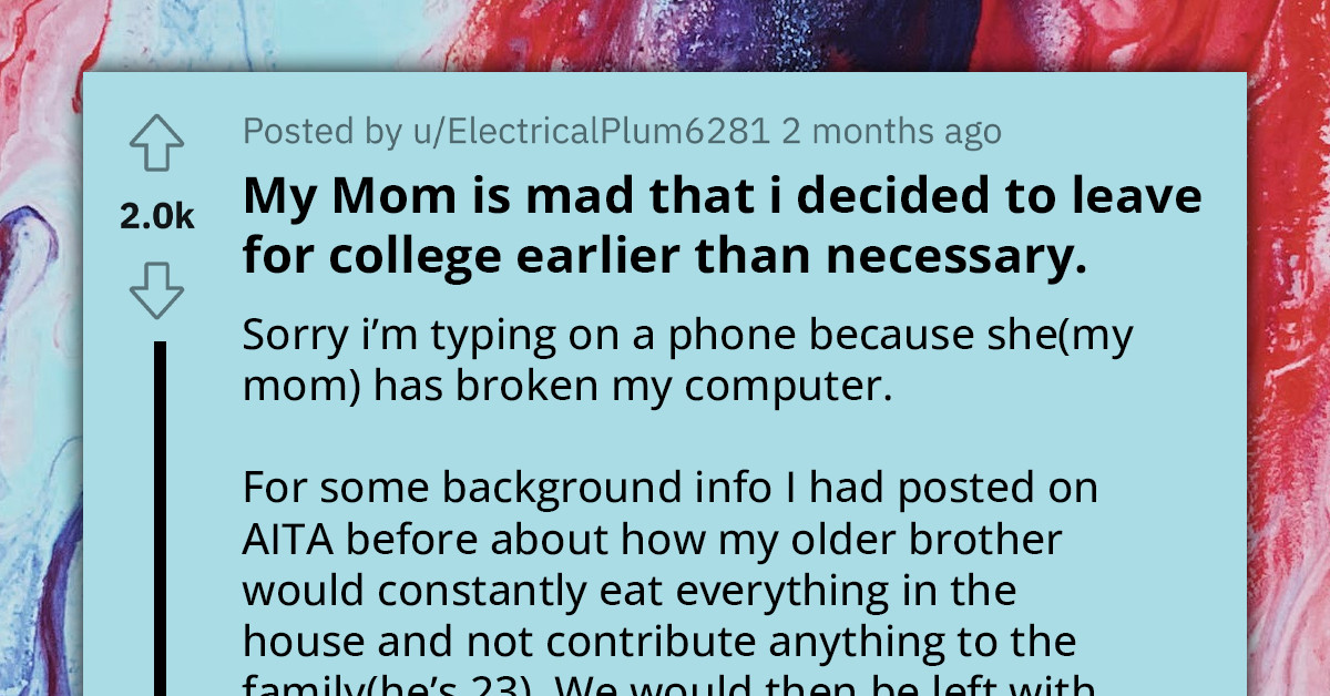 Redditor Gets Their Face Bashed By Unstable Mother For Opting To Leave For College Earlier Than Expected