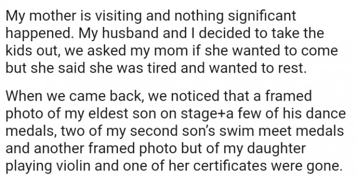 She was tired and wanted to rest