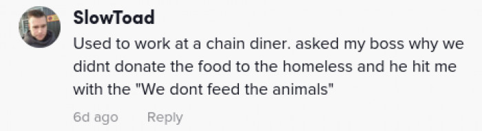 Now that’s just a very sad point of view. When did being hungry become an animal?