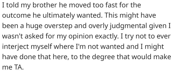 OP has offered the following explanation for why they think they might be the a-hole: