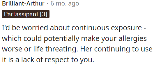 Her continued use shows a lack of respect for OP.