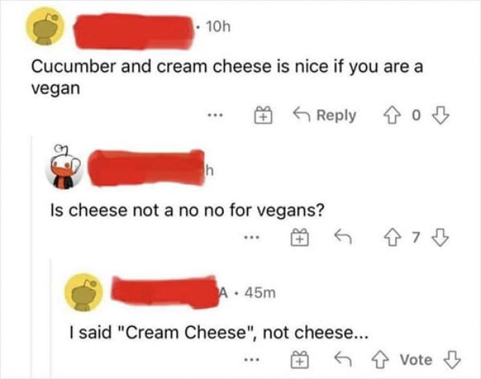 29. Cream cheese and cheese