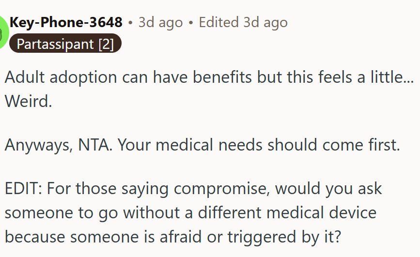 Medical needs should come first.