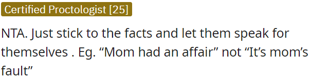 OP just sticks to the facts, like 