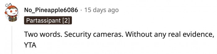 If OP doesn't get any hard evidence about the theft, she would be the a**hole for giving her neighbor that much grief