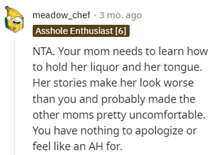 Holding her liquor and her tongue