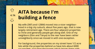 Property Owner Upsets Entitled Neighbors By Putting Up Fence Because It Makes Their Lot "Visually Smaller"