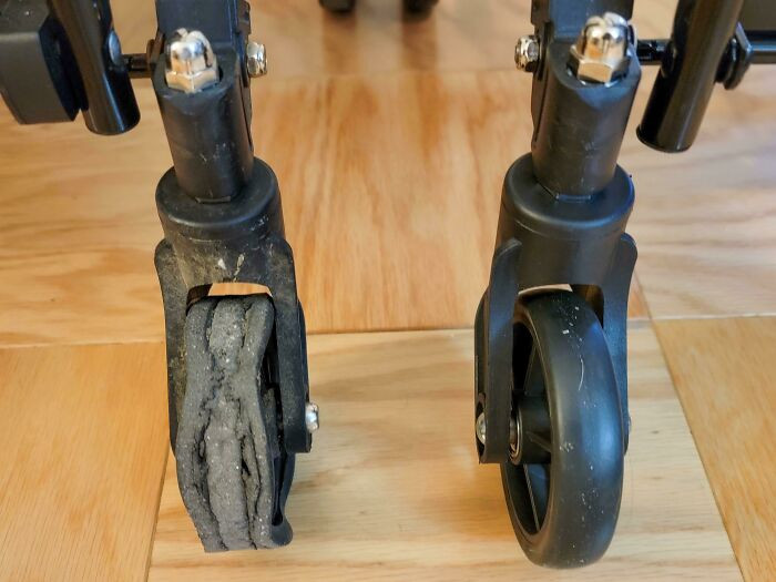 "Old vs. New Shopping Cart Wheels"