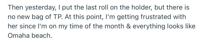 OP expected her roommate to buy the next batch of toiletries, as agreed. But the girl was nonchalant about it