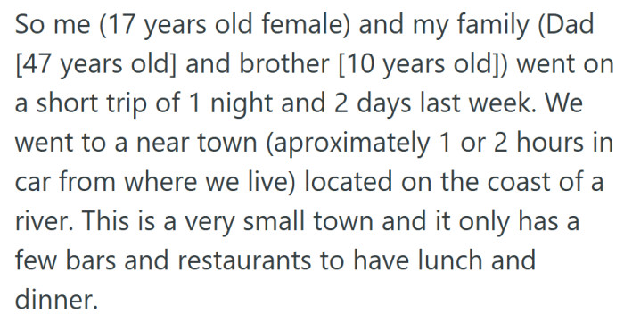 A short family getaway to a sleepy riverside town set the stage for a surprisingly emotional moment between siblings
