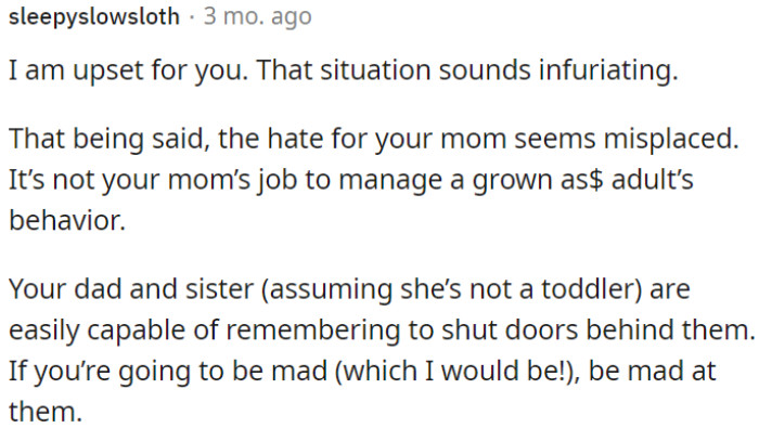 It's important for OP to remember that accountability shouldn't be limited to just her mom; others also need to be held responsible.