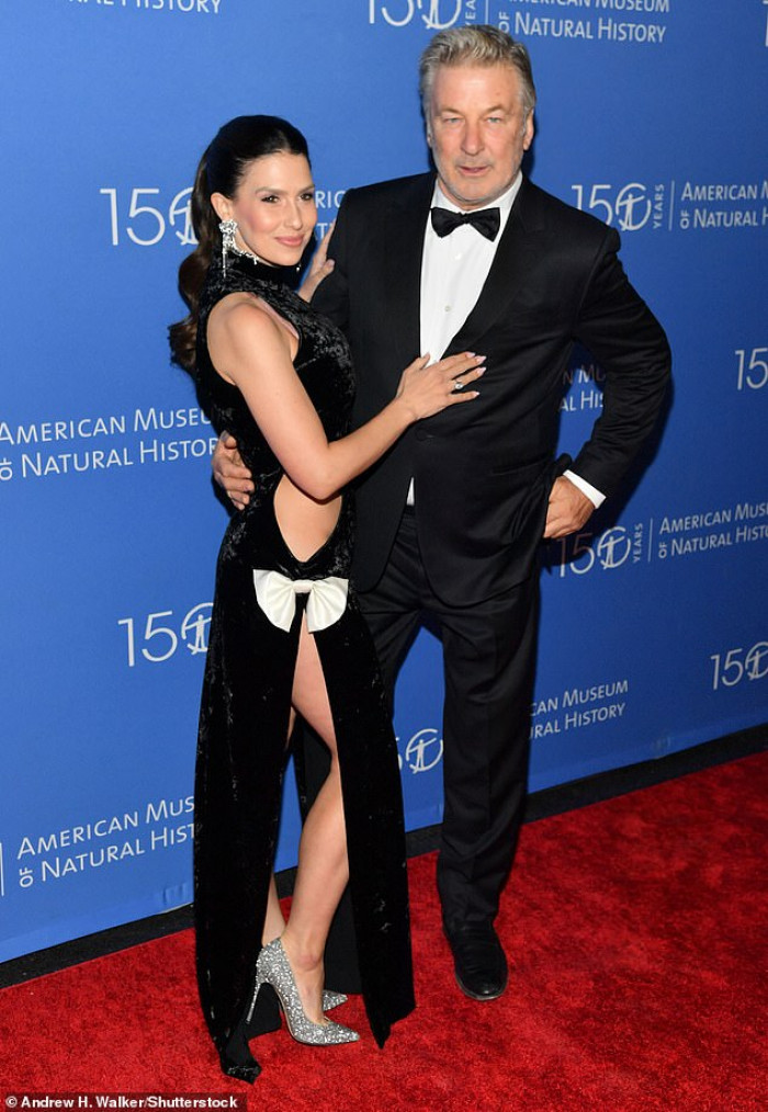 Hilaria Slaying in Her Black Velvet Dress Two Months After Giving Birth to Her Seventh Child.