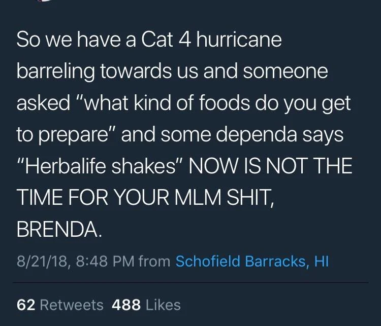 The original poster (OP) shared a screenshot of a tweet with r/antiMLM.