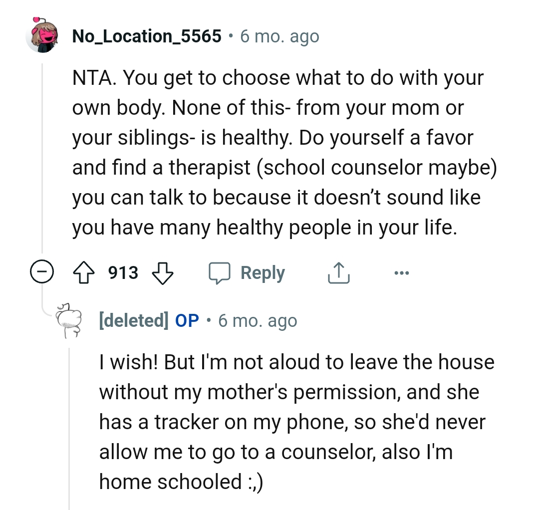 The OP's Not Allowed to Leave the House Without Her Mom's Permission