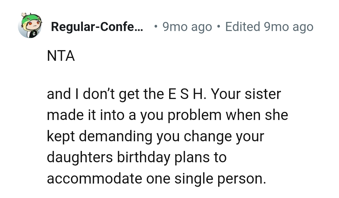 OP's Sister Made It Into the Other Party's Problem
